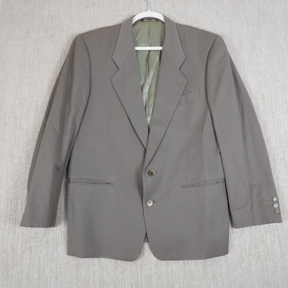 Vintage Gray Mani Neiman Marcus Mens 39 S 100% Wool Blazer Sport Coat Jacket